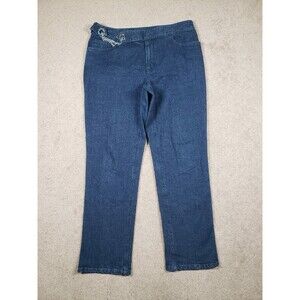 Ralph Lauren Vtg Women’s Blue Jeans Straight Waist Buckle Metallic Hardware 10